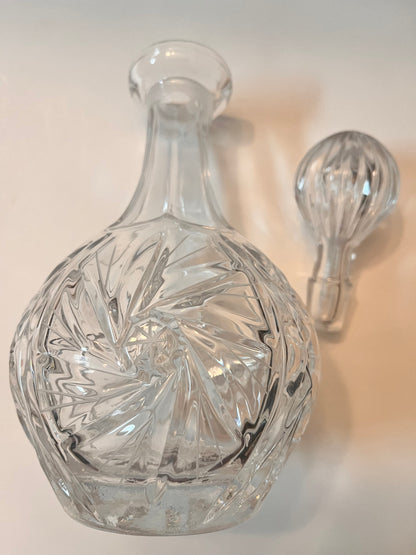 Vintage German Bleikristall Crystal Decanter with Intricate Etched Design - Finest Antique