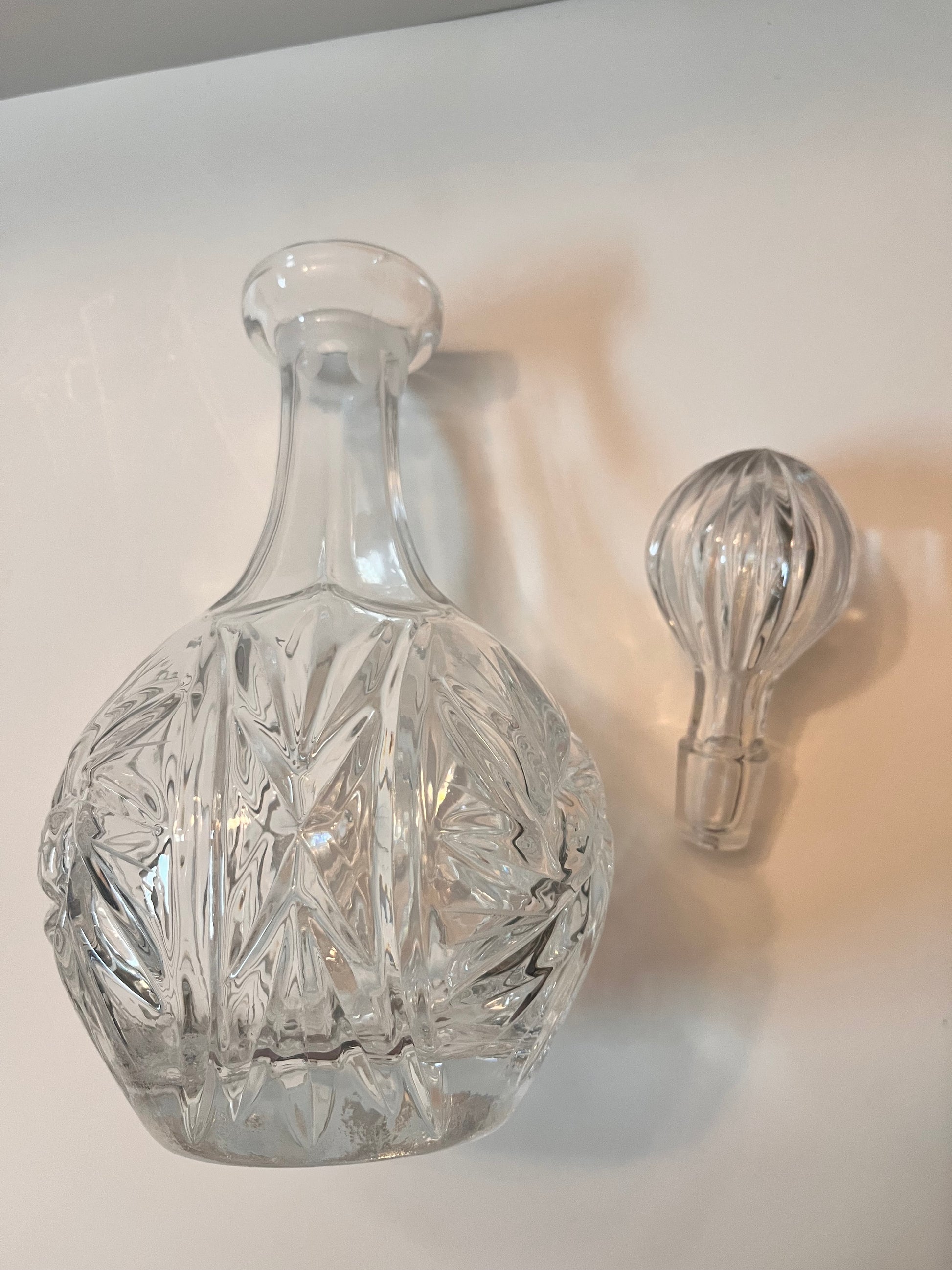 Vintage German Bleikristall Crystal Decanter with Intricate Etched Design - Finest Antique