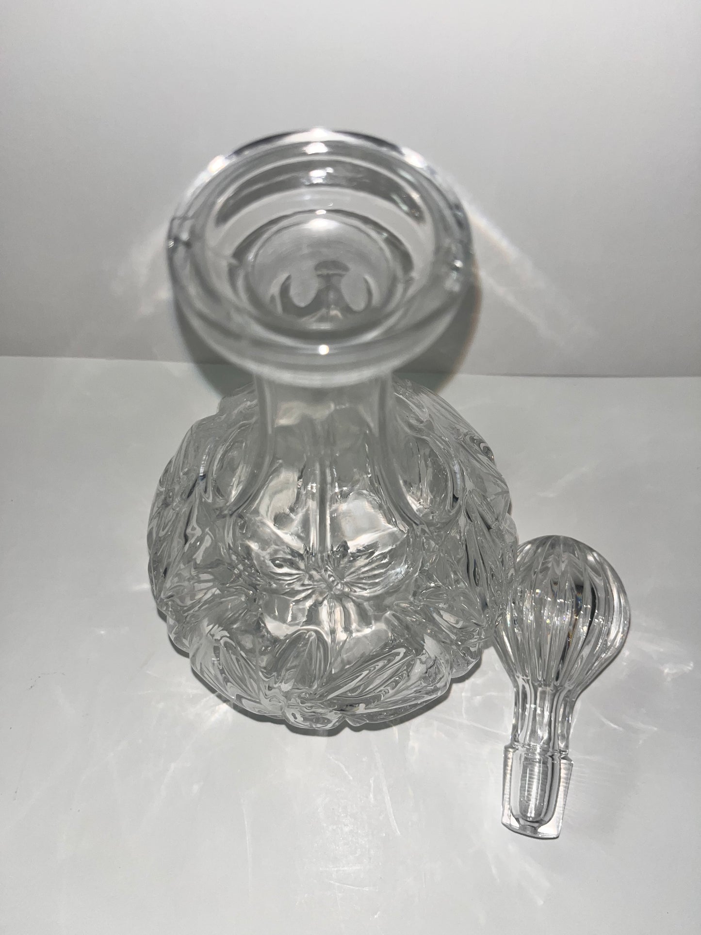 Vintage German Bleikristall Crystal Decanter with Intricate Etched Design - Finest Antique