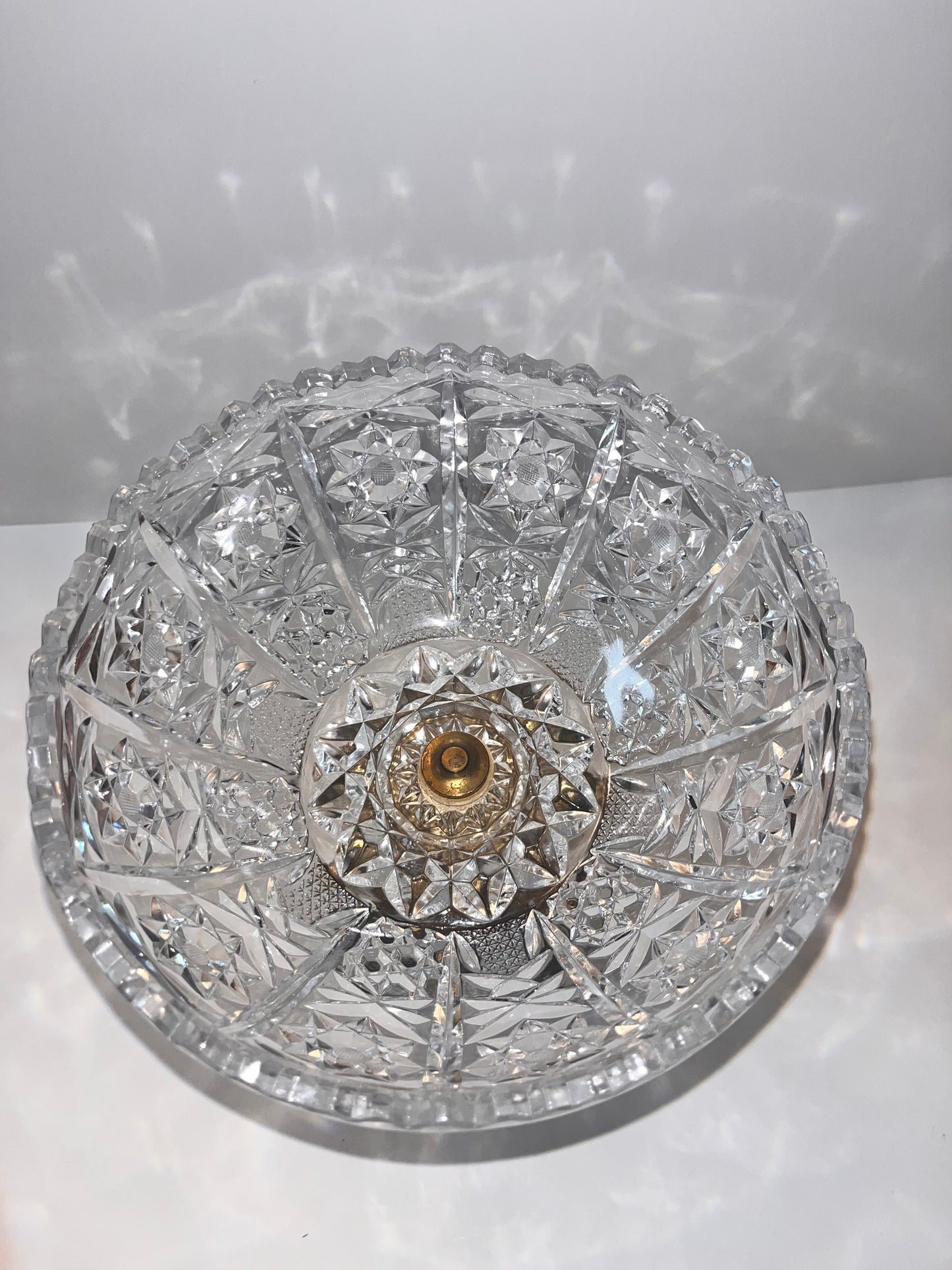 Vintage Italian Hollywood Regency Crystal Centerpiece with Marble Base and Prisms - Finest Antique