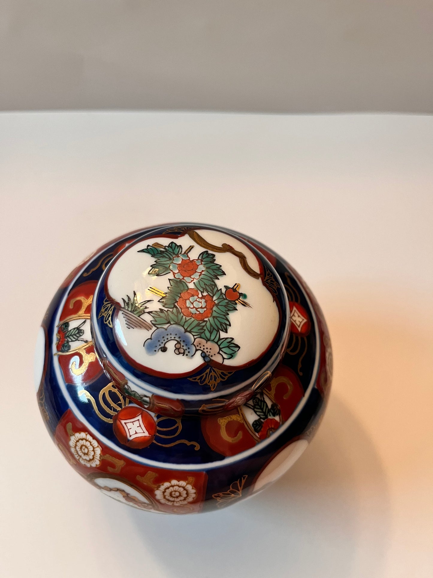 Vintage Japanese Imari Ginger Jar with Bird and Floral Design - Finest Antique