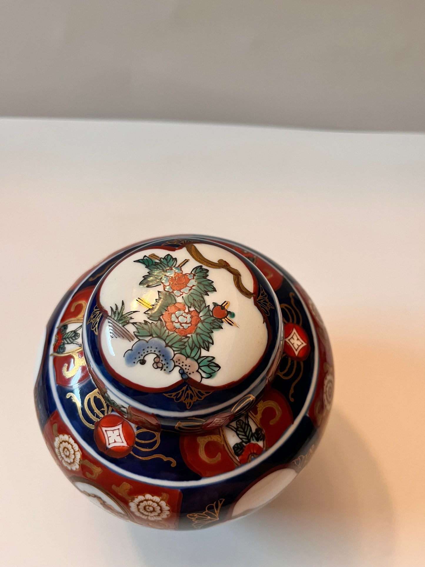 Vintage Japanese Imari Ginger Jar with Bird and Floral Design - Finest Antique