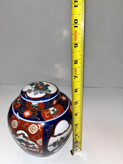 Vintage Japanese Imari Ginger Jar with Bird and Floral Design - Finest Antique