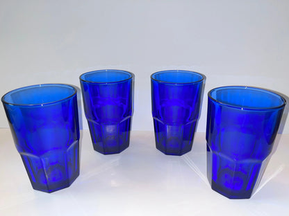 Vintage Libbey Crisa Cobalt Blue Drinking Glasses - Finest Antique