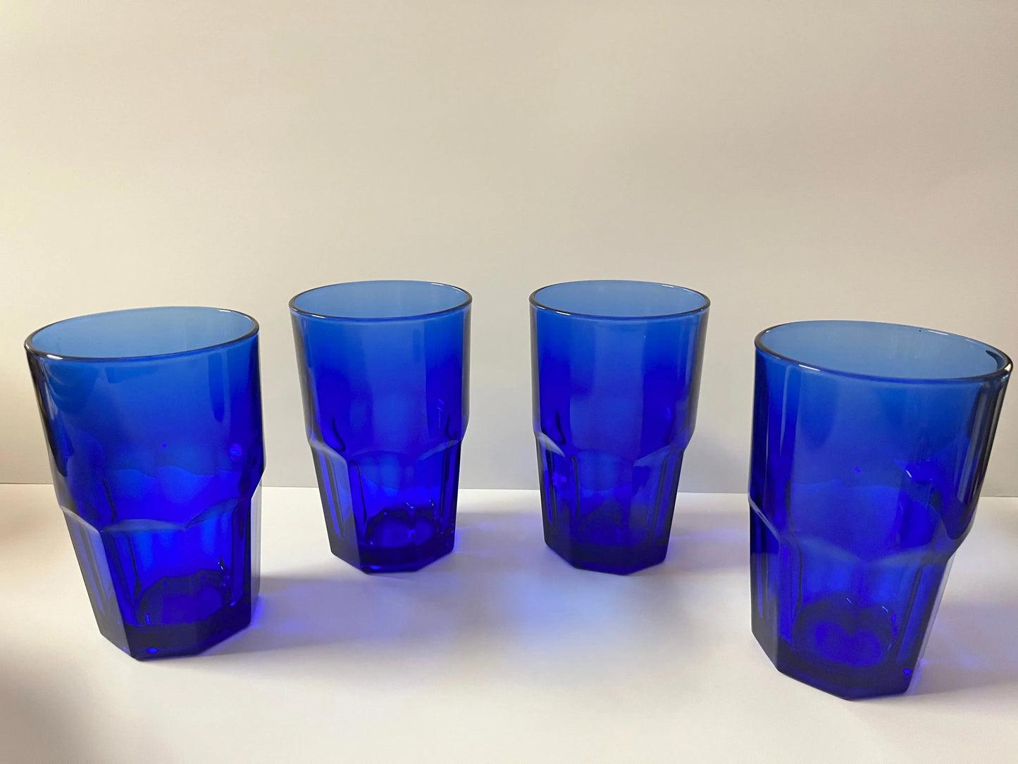 Vintage Libbey Crisa Cobalt Blue Drinking Glasses - Finest Antique