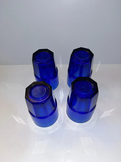 Vintage Libbey Crisa Cobalt Blue Drinking Glasses - Finest Antique