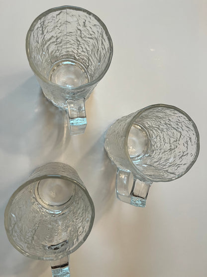 Vintage MCM Studio Nova Brutalist Textured Glass Mugs by Hoya - Finest Antique