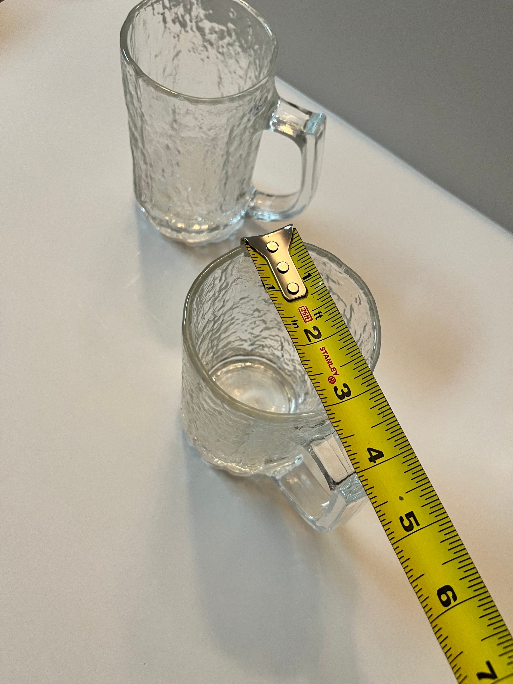Vintage MCM Studio Nova Brutalist Textured Glass Mugs by Hoya - Finest Antique