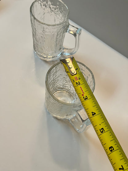Vintage MCM Studio Nova Brutalist Textured Glass Mugs by Hoya - Finest Antique