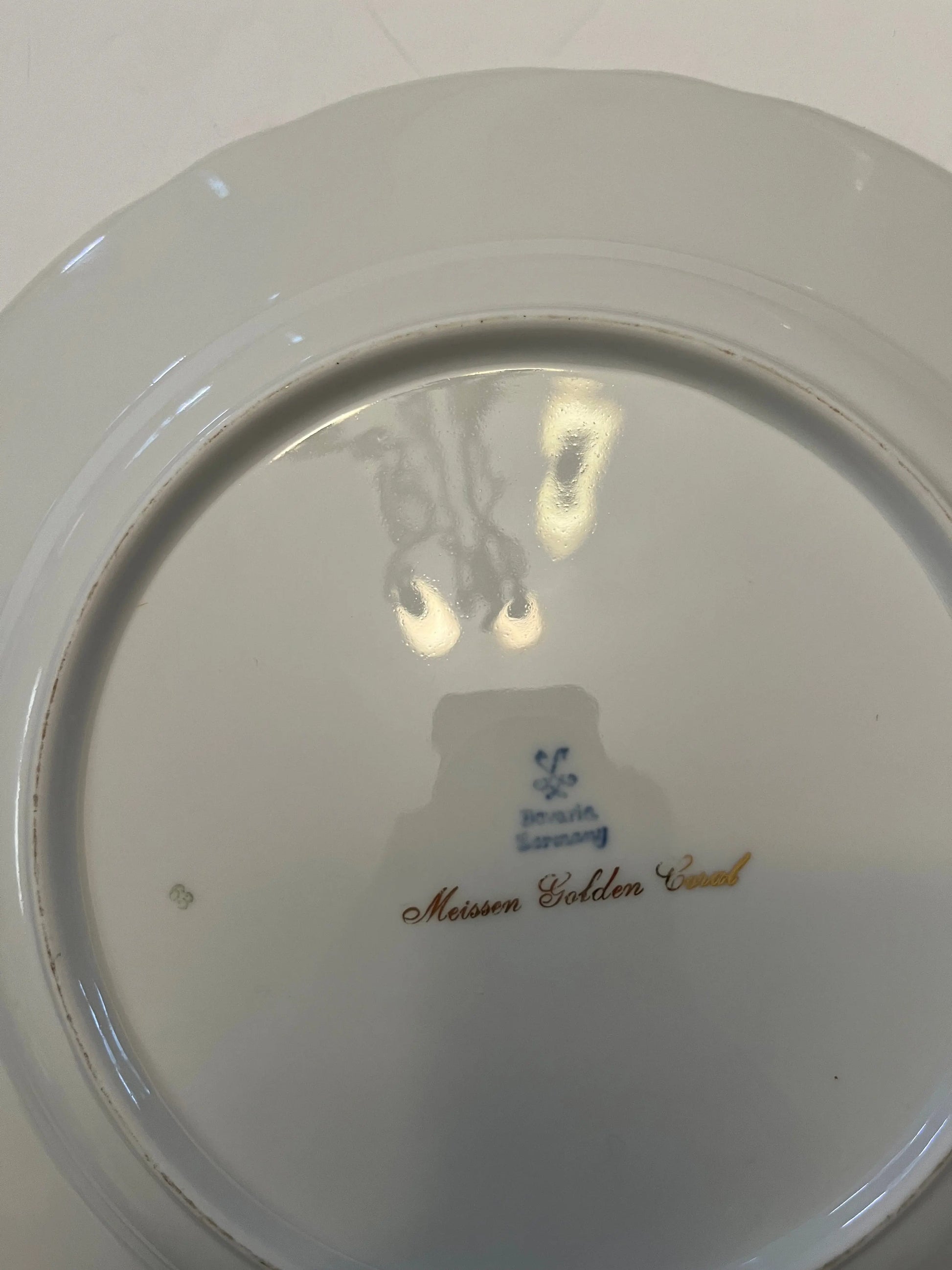 Vintage Meissen Golden Coral Bavaria Dinnerware Set 6 Germany - Finest Antique