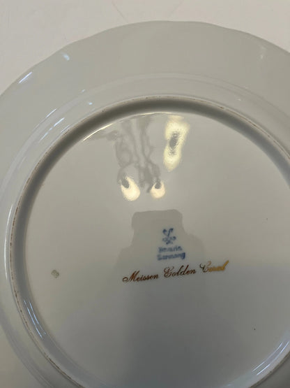 Vintage Meissen Golden Coral Bavaria Dinnerware Set 6 Germany - Finest Antique