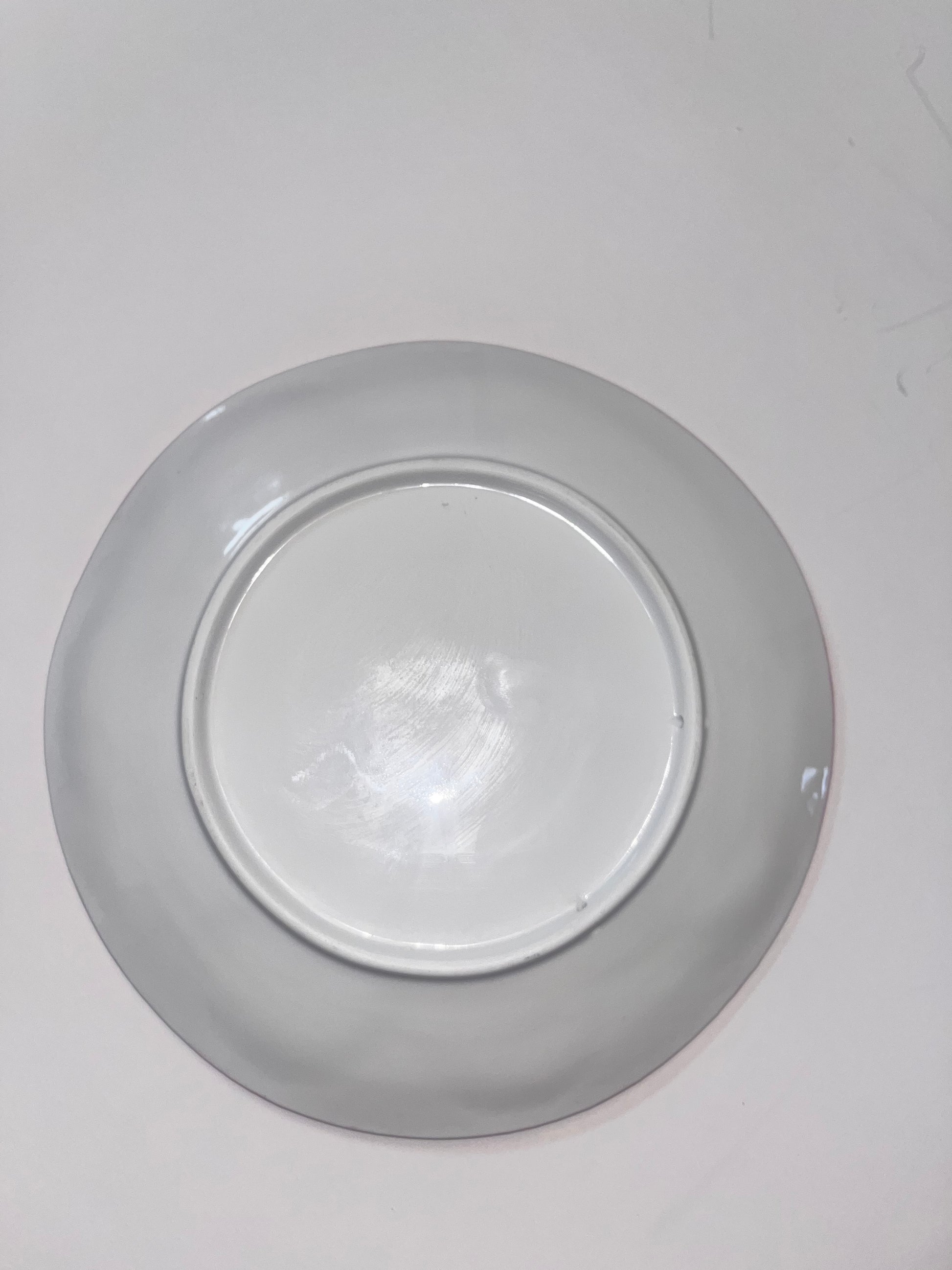 Vintage Porcelain Oyster Plate with Pink Glaze and Scalloped Design - Finest Antique