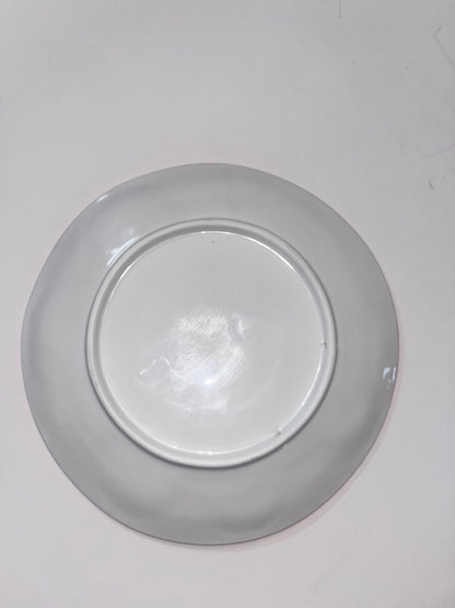 Vintage Porcelain Oyster Plate with Pink Glaze and Scalloped Design - Finest Antique