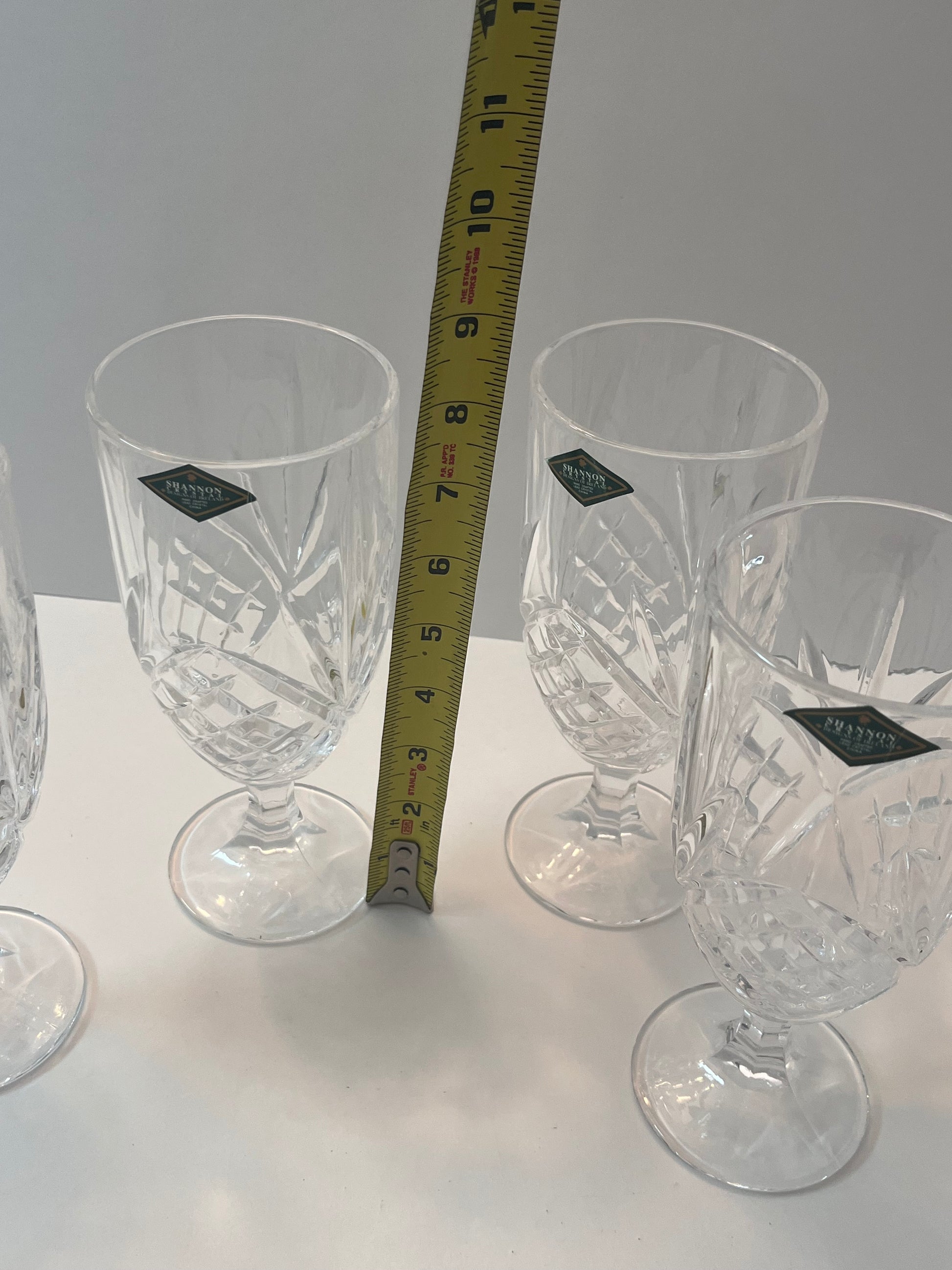 Vintage Shannon Leaded Crystal Designs of Ireland Goblets - Finest Antique