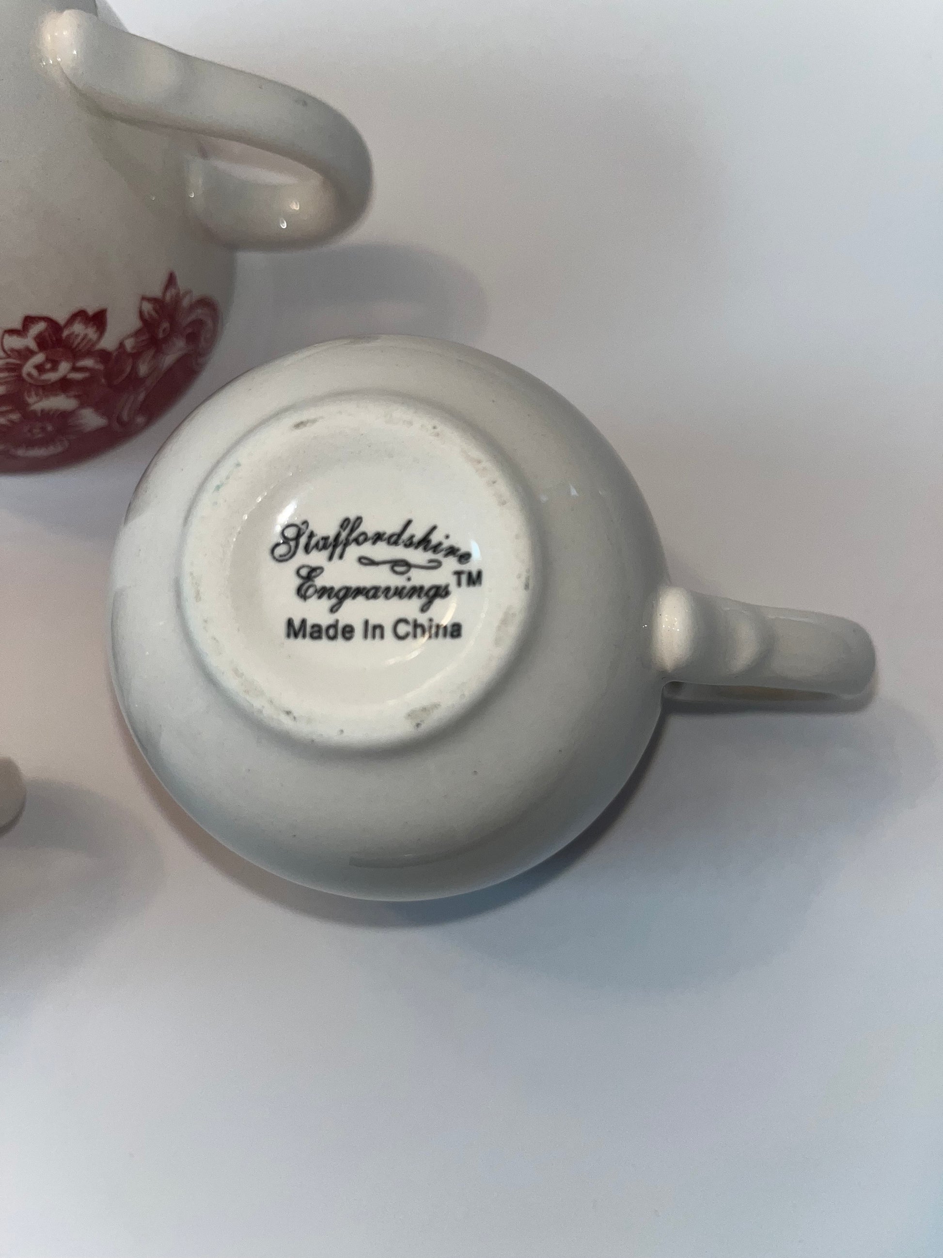 Vintage Staffordshire Engravings Floral Mugs - Finest Antique