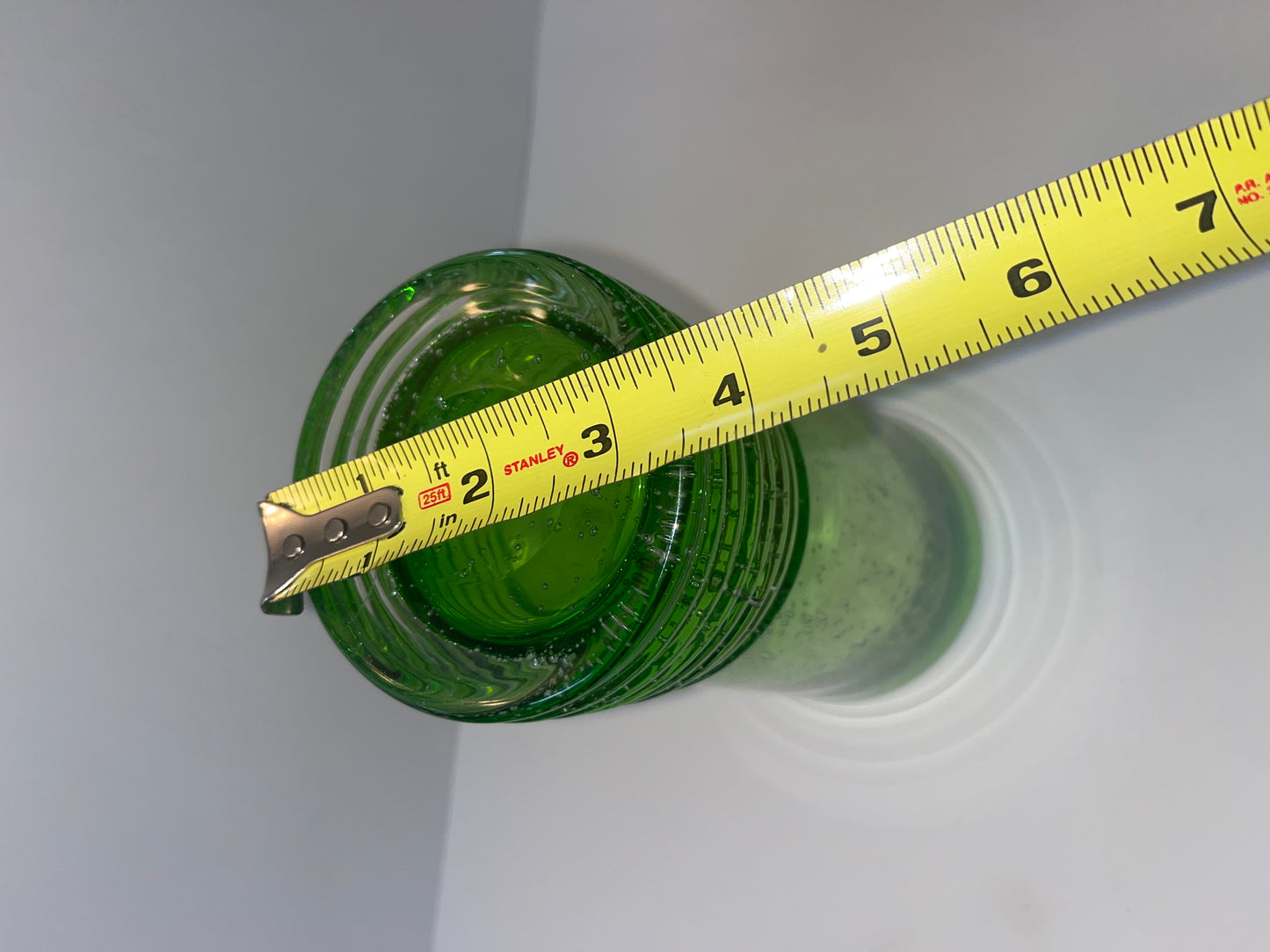 Vintage Tall Hand-Blown Green Glass Art Vase - Finest Antique