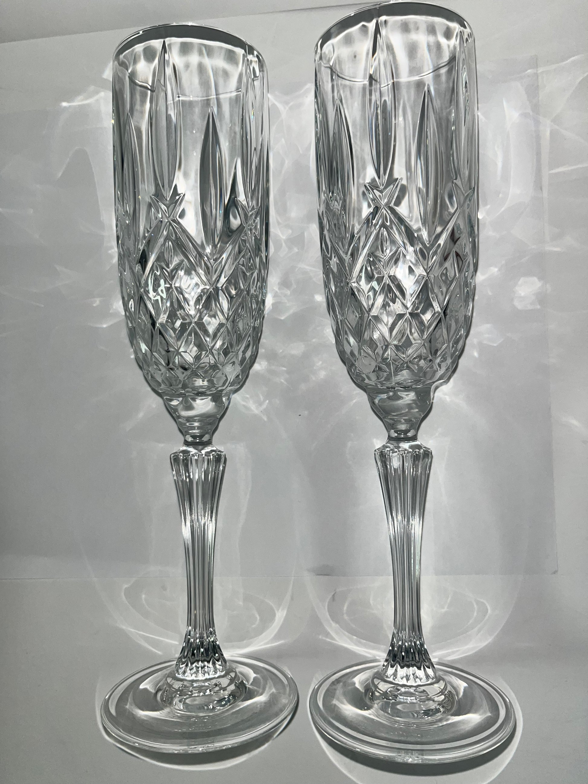 Vintage Waterford Marquis Crystal Stemware Flutes - Finest Antique