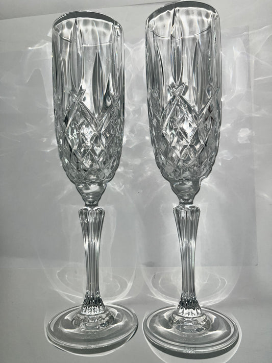 Vintage Waterford Marquis Crystal Stemware Flutes - Finest Antique