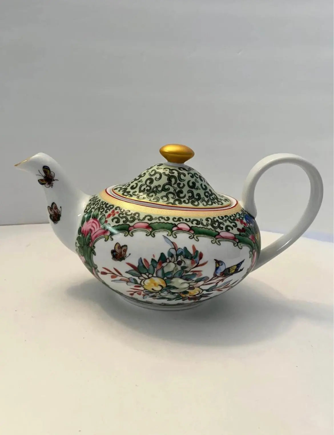 Vintage Williams Sonoma Famille Rose Teapot - Finest Antique