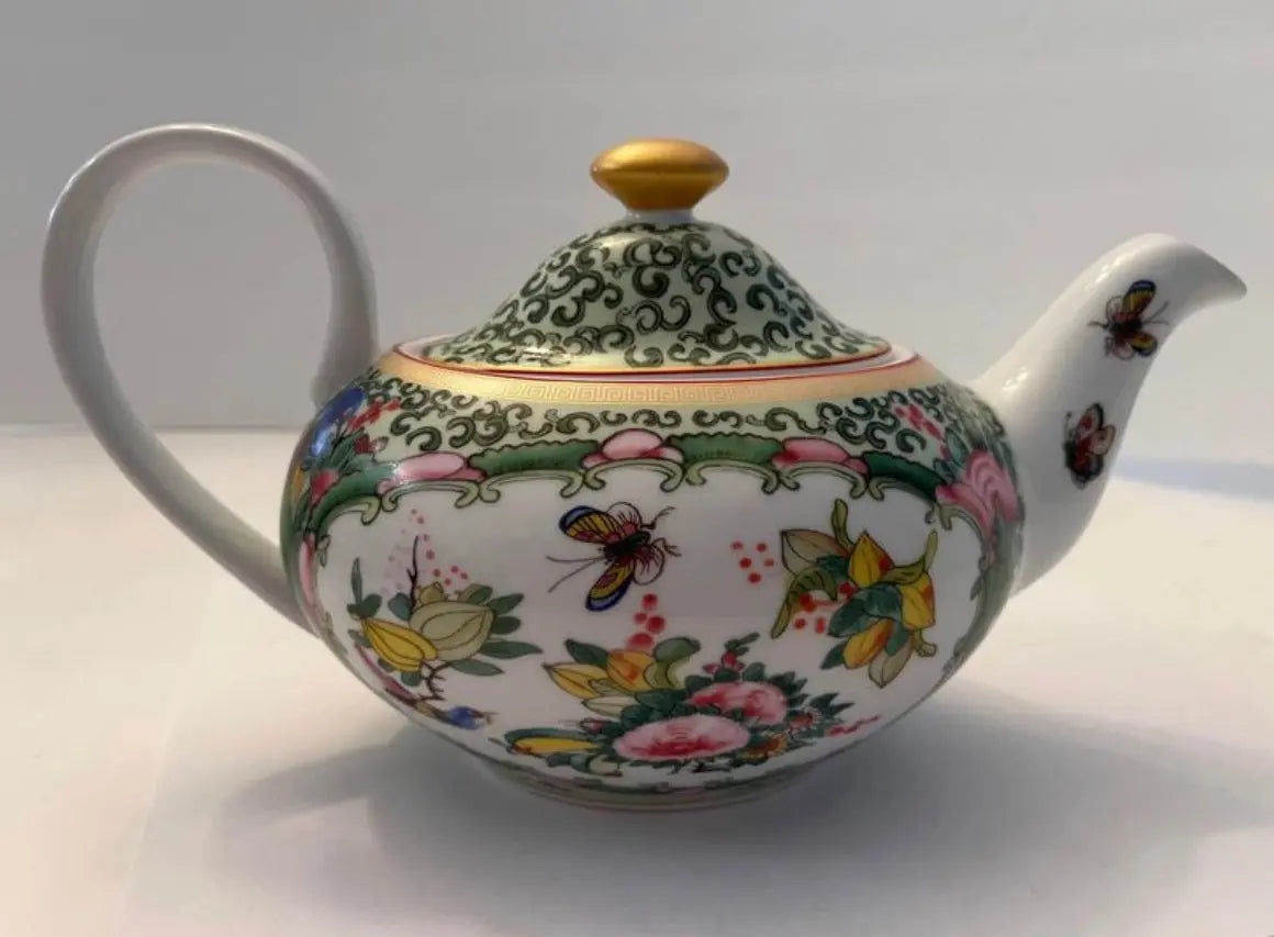 Vintage Williams Sonoma Famille Rose Teapot - Finest Antique