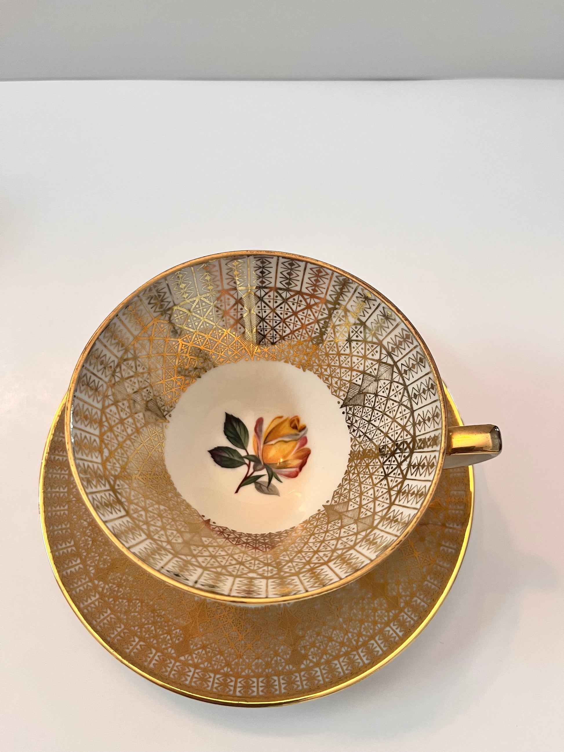 Vintage Winterling Roslau Bavaria Porcelain Teacup and Saucer Set - Finest Antique