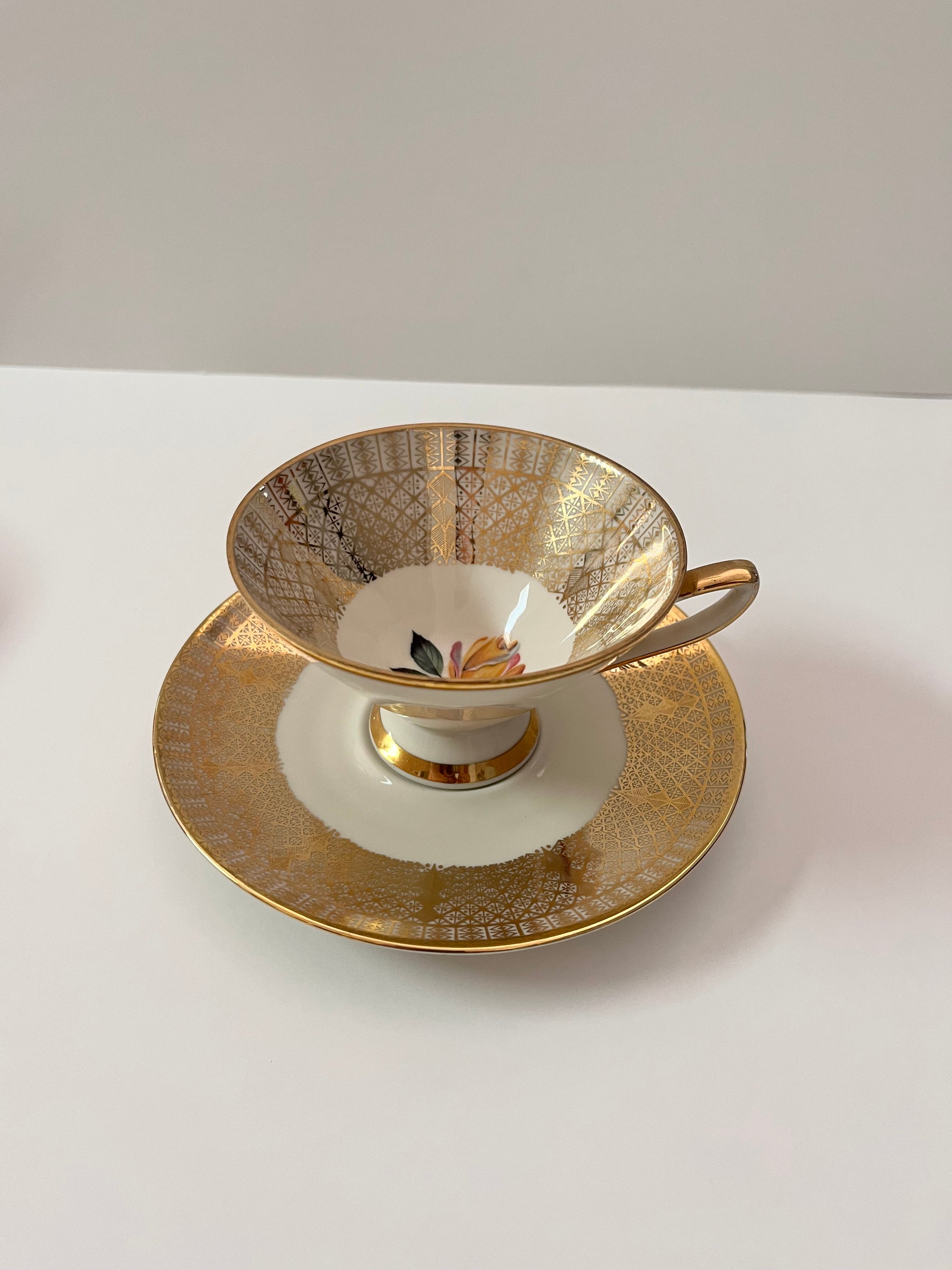 Vintage Winterling Roslau Bavaria Porcelain Teacup and Saucer Set - Finest Antique