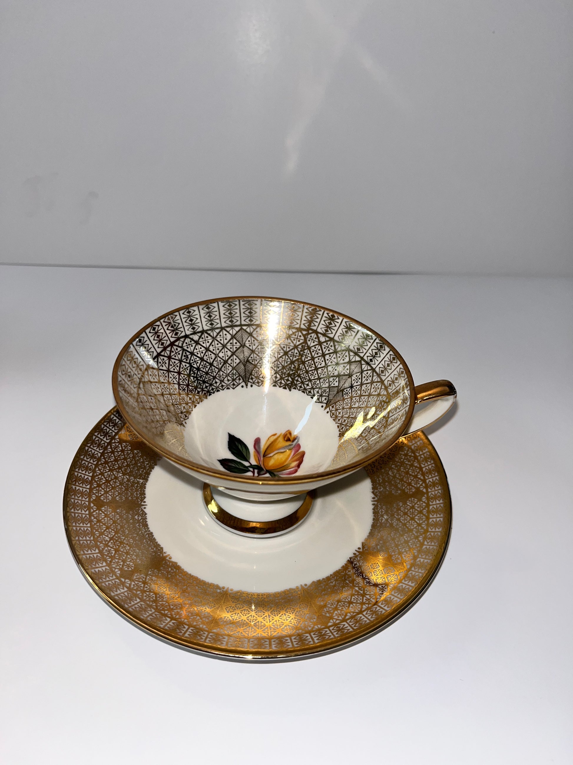 Vintage Winterling Roslau Bavaria Porcelain Teacup and Saucer Set - Finest Antique