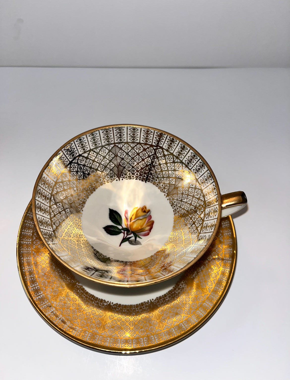 Vintage Winterling Roslau Bavaria Porcelain Teacup and Saucer Set - Finest Antique