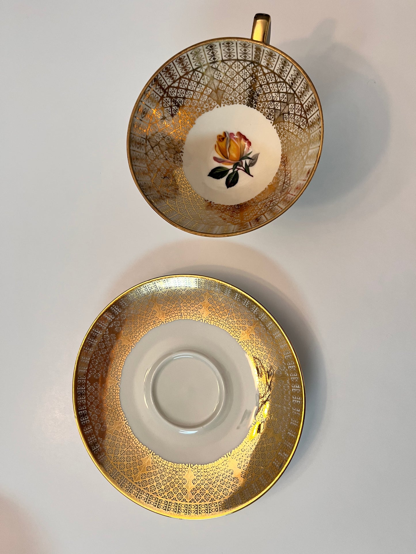 Vintage Winterling Roslau Bavaria Porcelain Teacup and Saucer Set - Finest Antique