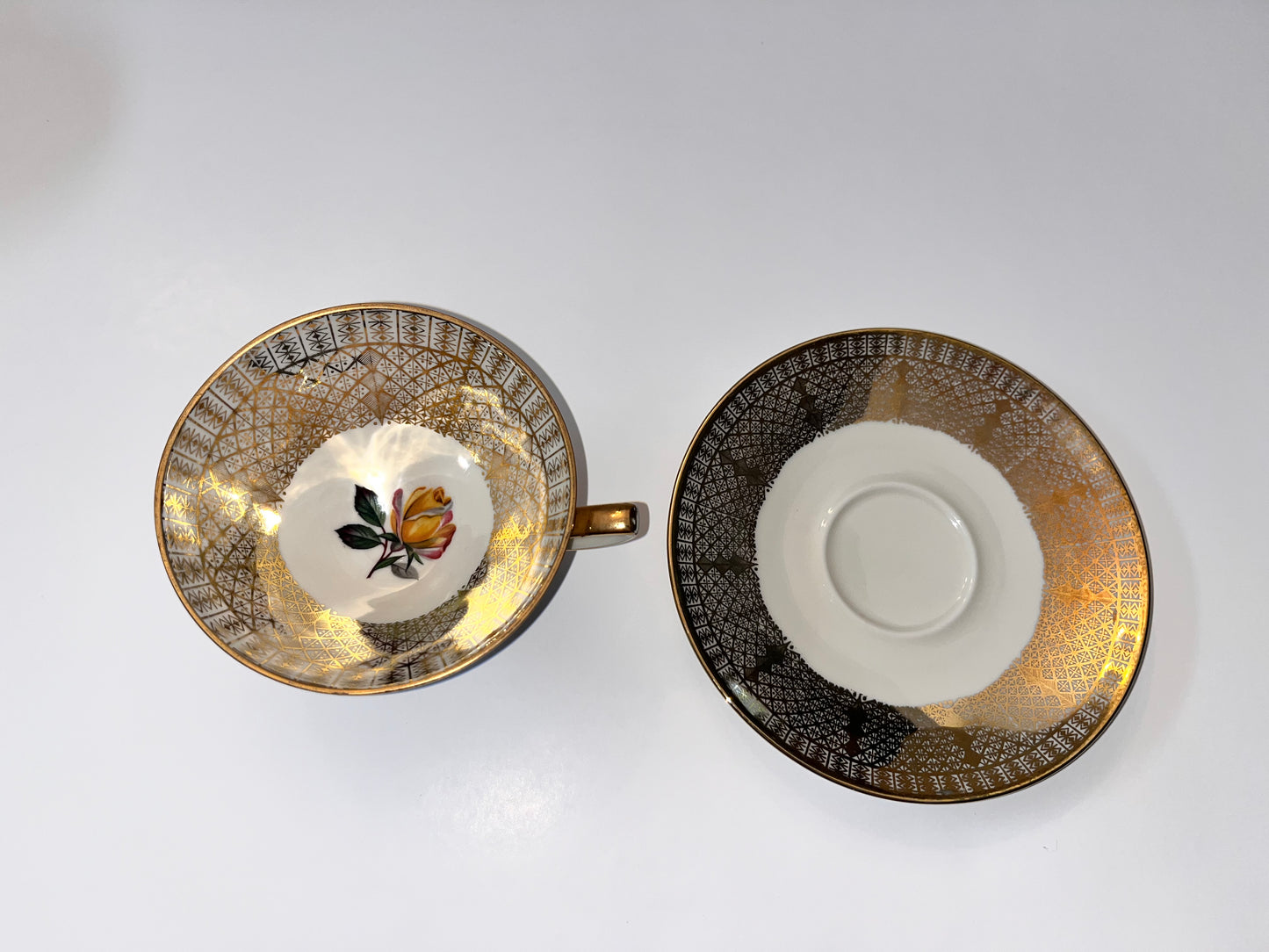 Vintage Winterling Roslau Bavaria Porcelain Teacup and Saucer Set - Finest Antique